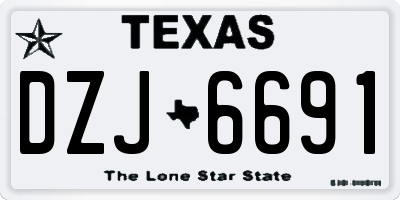 TX license plate DZJ6691