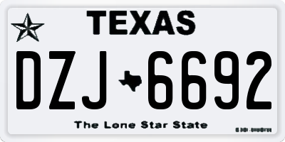 TX license plate DZJ6692