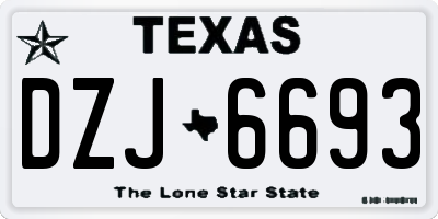 TX license plate DZJ6693