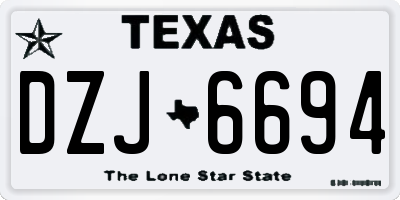 TX license plate DZJ6694