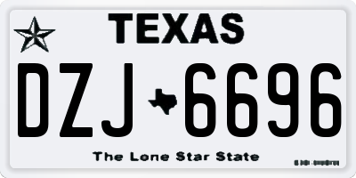 TX license plate DZJ6696