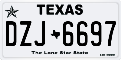 TX license plate DZJ6697