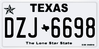 TX license plate DZJ6698