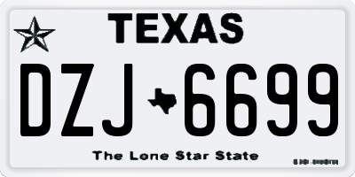 TX license plate DZJ6699