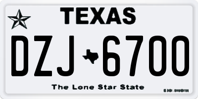 TX license plate DZJ6700