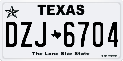 TX license plate DZJ6704