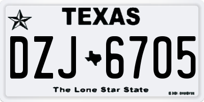TX license plate DZJ6705