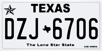 TX license plate DZJ6706