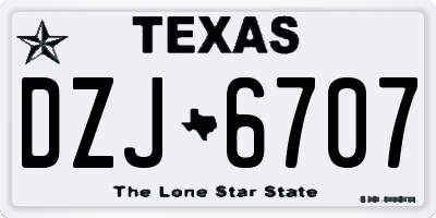 TX license plate DZJ6707