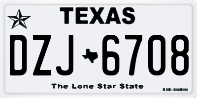TX license plate DZJ6708