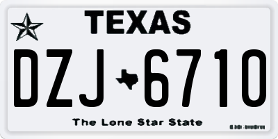 TX license plate DZJ6710
