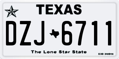 TX license plate DZJ6711