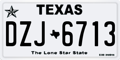 TX license plate DZJ6713