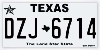 TX license plate DZJ6714