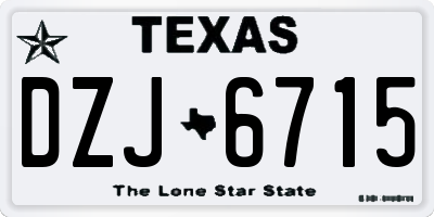 TX license plate DZJ6715