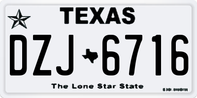TX license plate DZJ6716