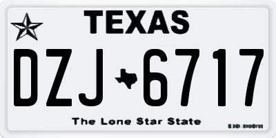 TX license plate DZJ6717