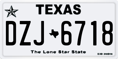 TX license plate DZJ6718