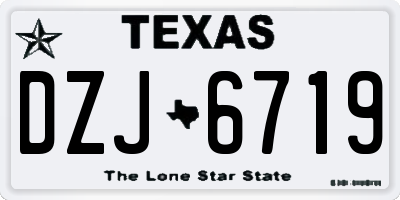 TX license plate DZJ6719