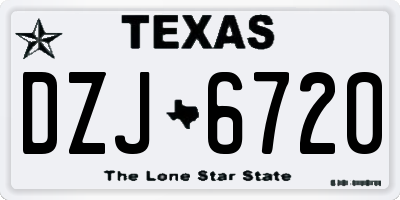 TX license plate DZJ6720