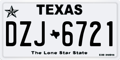 TX license plate DZJ6721
