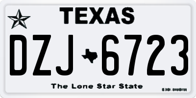 TX license plate DZJ6723