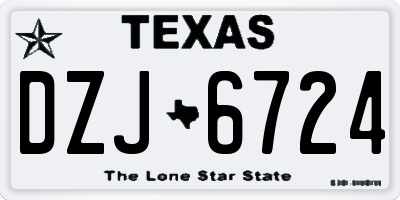 TX license plate DZJ6724