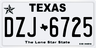 TX license plate DZJ6725