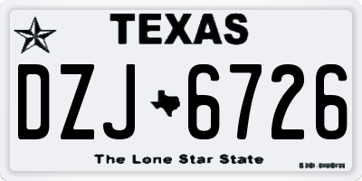 TX license plate DZJ6726