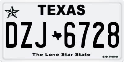 TX license plate DZJ6728