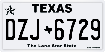 TX license plate DZJ6729