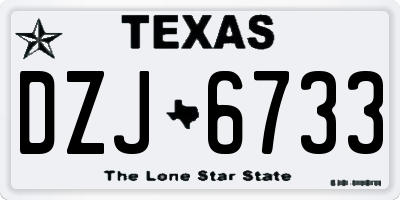 TX license plate DZJ6733