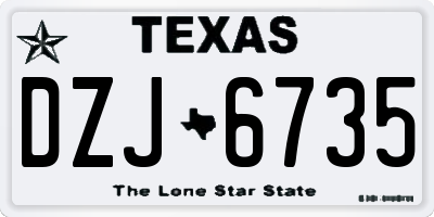 TX license plate DZJ6735