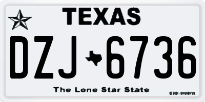 TX license plate DZJ6736