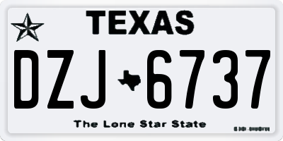 TX license plate DZJ6737