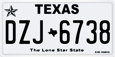 TX license plate DZJ6738