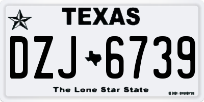 TX license plate DZJ6739
