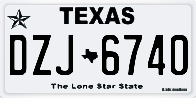 TX license plate DZJ6740