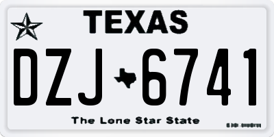 TX license plate DZJ6741