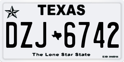 TX license plate DZJ6742