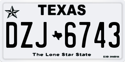 TX license plate DZJ6743