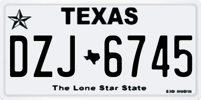 TX license plate DZJ6745