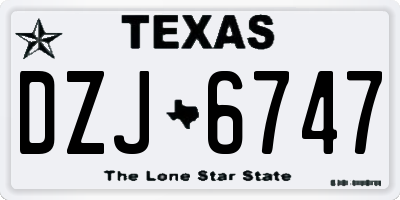 TX license plate DZJ6747