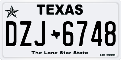 TX license plate DZJ6748