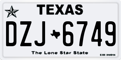 TX license plate DZJ6749