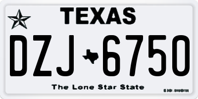 TX license plate DZJ6750