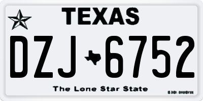 TX license plate DZJ6752