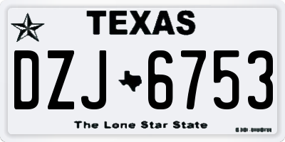 TX license plate DZJ6753