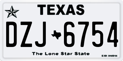 TX license plate DZJ6754