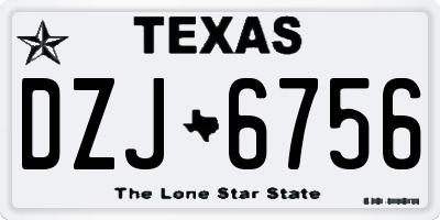 TX license plate DZJ6756